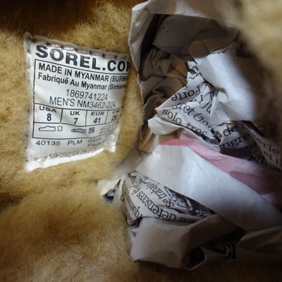 Sorel Falcon Ridge II Mens Size 8 Chestnut Brown Suede Faux Fur Lining Slippers - Picture 9 of 11